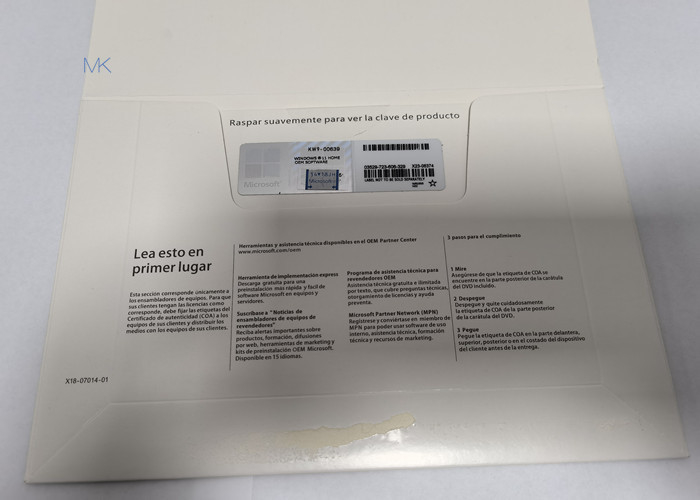 caixa física espanhola KW9-00639 do OEM DVD da casa de Microsoft Windows 11 da versão 22H2