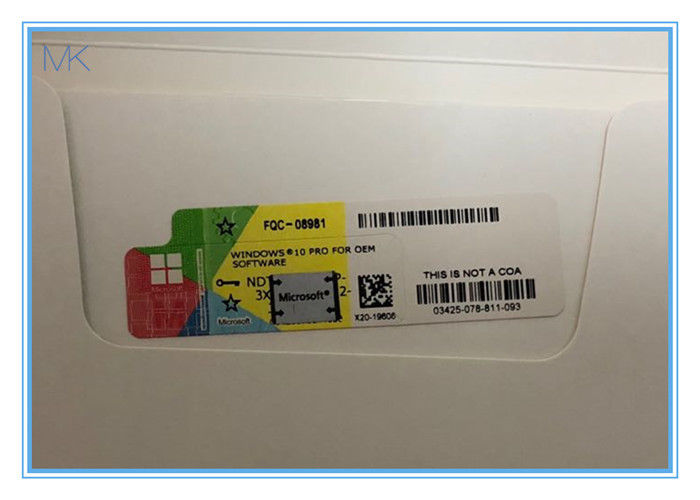 Material 32 da etiqueta da chave do produto do COA Windows 10 pro/64 com etiqueta da segurança