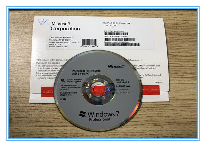 SP1 x 64Bit Microsoft atualiza OEM 1pk DSP OEI DVD FQC de Windows 7 - 08289