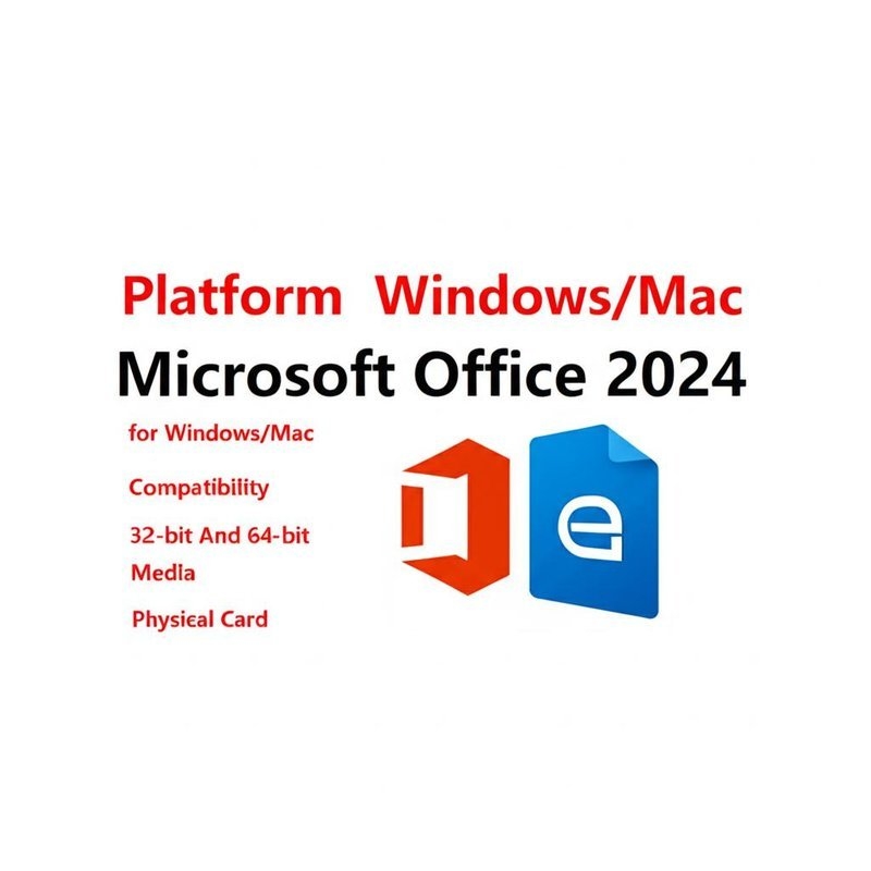 Plataforma Windows/Mac Microsoft Office 2024 para Windows/Mac Compatibilidade 32 bits e 64 bits Mídia Cartão Físico